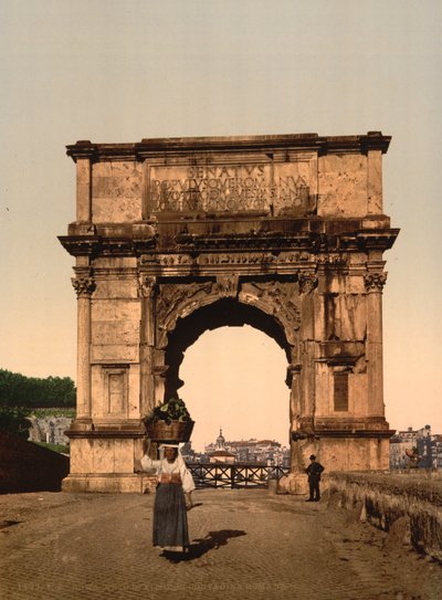 Łuk Triumfalny Tytusa, Rzym, ok. 1890-1900 (odbitka fotomechaniczna) autorstwa American Photographer