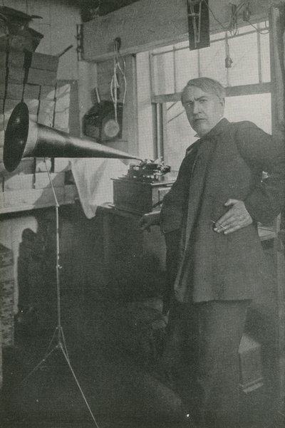 Thomas Edison w swoim warsztacie autorstwa American Photographer
