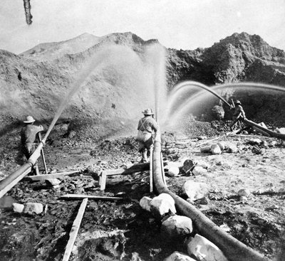 Washing Gold from the Hills, c.1866, z Gems of California Scenery opublikowanej przez Lawrence i Houseworth, 1866 autorstwa American Photographer
