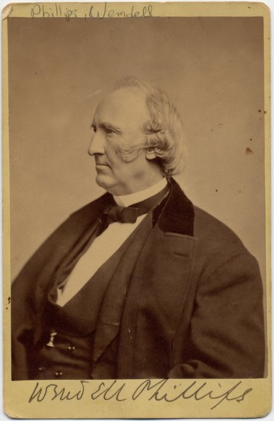 Wendell Phillips (1811-84), amerykański abolicjonista i rzecznik rdzennych Amerykanów (zdjęcie albumu) autorstwa American Photographer