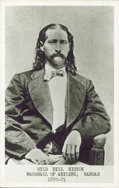 Dziki Bill Hickok, rewolwerowiec, hazardzista i stróż prawa amerykańskiego Zachodu (zdjęcie czarno-białe) autorstwa American Photographer