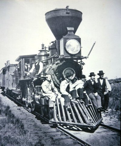 Robotnicy w Chicago, Milwaukee & St Paul Railway Company, ok. 1875 (zdjęcie czarno-białe) autorstwa American Photographer