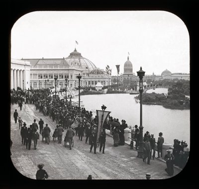 Worlds Columbian Exposition: widok z zewnątrz, Chicago, 1893 (zjeżdżalnia z latarnią) autorstwa American Photographer