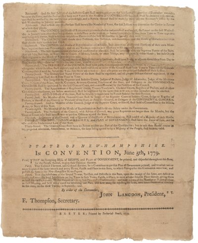 Deklaracja praw i apel rządu dla stanu New Hampshire, 1779 autorstwa American School