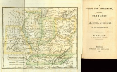 A Guide for Emigrants, zawierający szkice Illinois, Missouri i przyległych części, autorstwa J.M. Peck, opublikowany przez Lincoln and Edmands, Boston, 1831 autorstwa American School