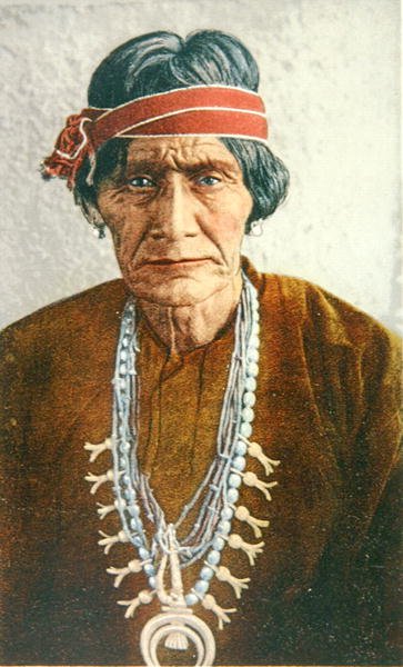 Navajo Medicine Man z Nowego Meksyku, ok. 1900 (kolor lito) autorstwa American School