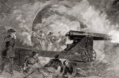 Kazamata podczas bombardowania w bitwie pod Fort Sumter, 12/14 kwietnia autorstwa American School