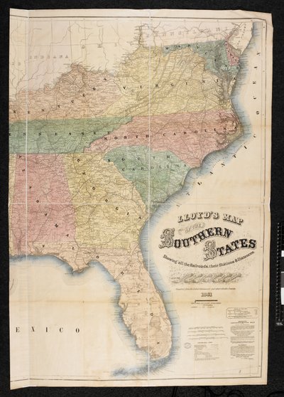 Mapa południowych stanów Ameryki Północnej autorstwa American School