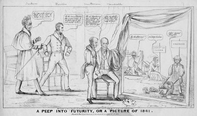 Spojrzenie w przyszłość, czyli zdjęcie z 1841 roku, opublikowane przez MR Robinsona, Nowy Jork, 1838 autorstwa American School