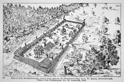 Widok na Fort Boonesborough w Kentucky autorstwa American School