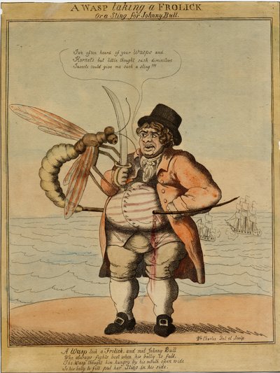 Osa bawiąca się, 1813 (akwaforta ręcznie kolorowana) autorstwa American School
