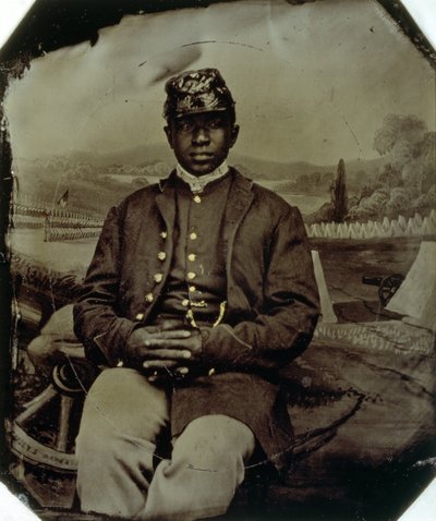 Abraham F. Brown z 54. pułku piechoty Massachusetts, ok. 1863 r. (typ blaszany) autorstwa American School