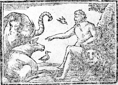 Adam nazywający zwierzęta, ilustracja z Skróconej historii Pisma Świętego, wydanej w 1794 r. autorstwa American School
