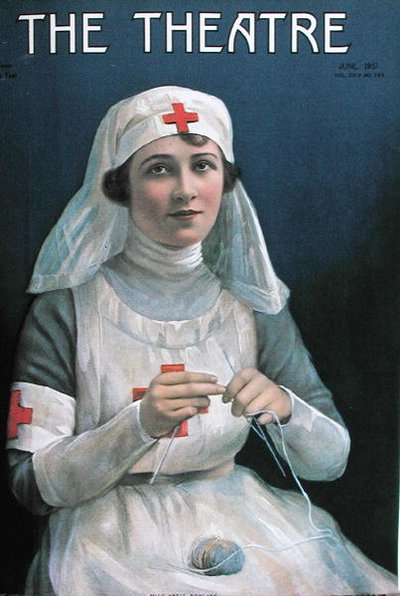 Adele Rowland w stroju pielęgniarki Czerwonego Krzyża, okładka magazynu "The Theatre", czerwiec 1917 (litografia kolorowa) autorstwa American School