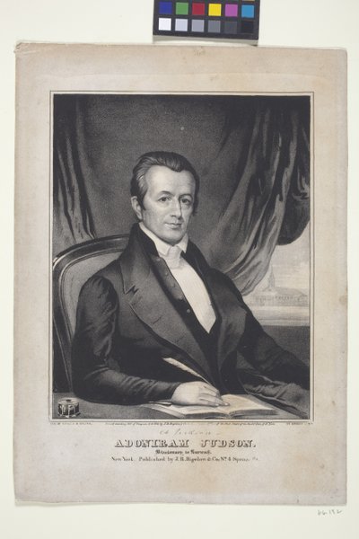 Adoniram Judson, misjonarz w Birmie (litografia) autorstwa American School