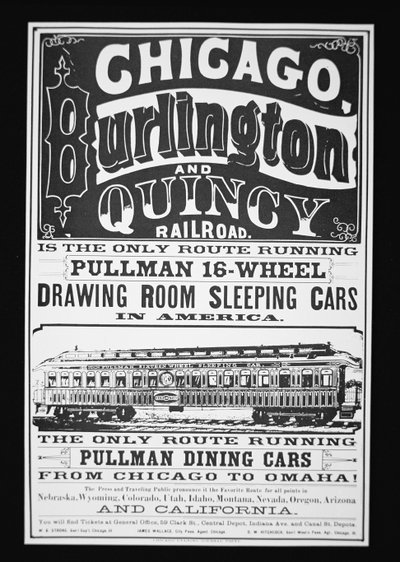 Reklama Pullman Cars z Chicago, c.1875 (lito) autorstwa American School