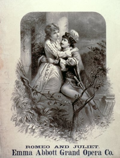 Reklama Romea i Julii z Emmą Abbott, Grand Opera Company autorstwa American School
