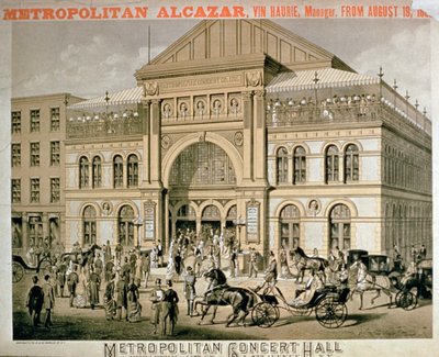 Reklama dla Metropolitan Alcazar Concert Hall w Nowym Jorku autorstwa American School
