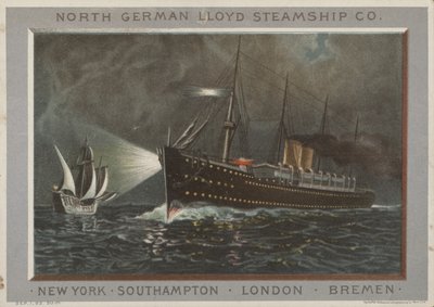 Reklama dla północnoniemieckiej firmy Lloyd Steamship Company autorstwa American School