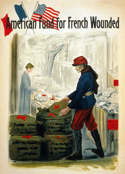 Fundusze amerykańskie na wojnę francuską Ranni - ca. 1917 autorstwa American School