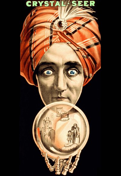 Amerykański plakat do spektaklu Crystal Seer (z kryształową kulą) sd. początek XX wieku (plakat) autorstwa American School