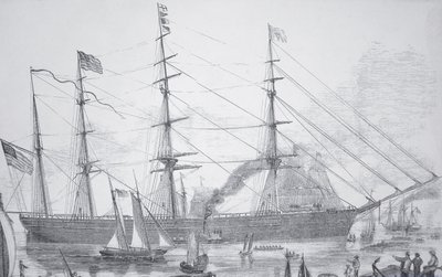Amerykański żaglowiec „Wielka Republika”, ok. 1853 (rycina) autorstwa American School