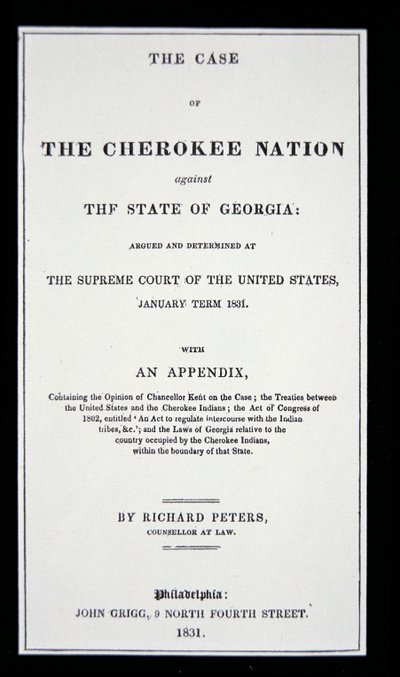 Traktat przeciwko wysiedleniom, autorstwa Cherokee Nation, w odpowiedzi na przymusowe wysiedlenie Indian z ich ojczyzny autorstwa American School