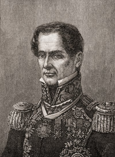 Antonio de Padua Maria Severino Lopez de Santa Anna y Perez de Lebro, z „Historii naszego kraju”, wydanie 1905 (rycina) autorstwa American School