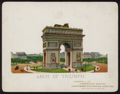 Łuk Triumfalny, Paryż, Francja (chromolitho) autorstwa American School