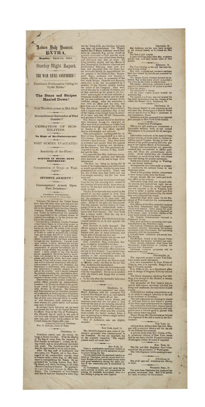 Auburn Daily Democrat Dodatkowe dot.: Fort Sumter, 15 kwietnia 1861 r autorstwa American School