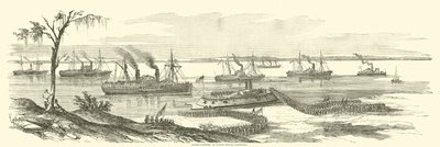 Banki lądują w Baton Rouge, Luizjana, marzec 1863 autorstwa American School