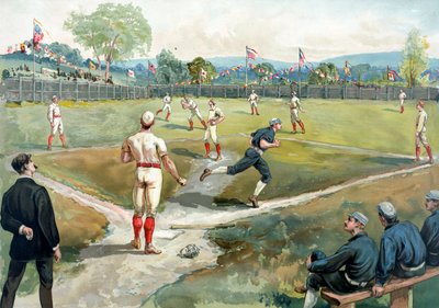 Mecz baseballu w 1891 roku w Nowym Jorku autorstwa American School