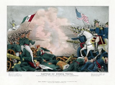 Bitwa pod Buena Vista, stoczona 23 lutego 1847, armia amerykańska pod dowództwem generała Taylora odniosła całkowite zwycięstwo autorstwa American School