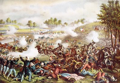 Bitwa pod Bull Run, 21 lipca 1861, opublikowana 1889 autorstwa American School