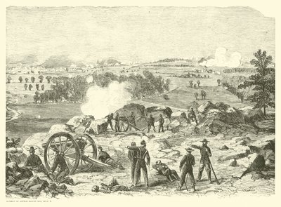 Bitwa pod Gettysburgiem, szczyt Little Round Top, 2 lipca, lipiec 1863 autorstwa American School
