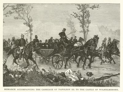 Bismarck towarzyszący przewozowi Napoleona III do zamku Wilhelmshohe autorstwa American School