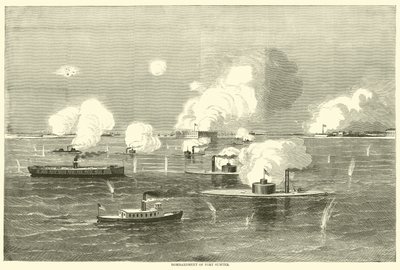 Bombardowanie Fort Sumter, kwiecień 1863 autorstwa American School