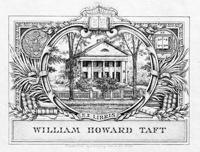 Ekslibris prezydenta Williama H. Tafta (1857-1930) 1909 (druk) autorstwa American School