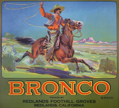 "Bronco Oranges", ok. 1900 (kolor lito) autorstwa American School