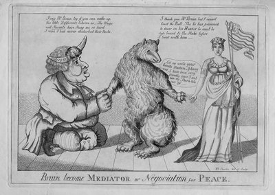 Bruin stał się mediatorem lub negocjacjami na rzecz pokoju, c.1813 autorstwa American School