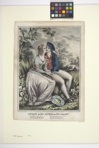 Burns And Highland Mary (litografia ręcznie kolorowana) autorstwa American School