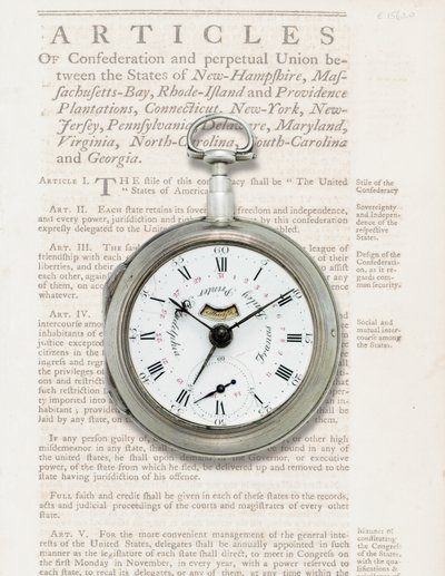 Zegarek z kalendarzem, ok. 1780 (srebrna koperta) autorstwa American School