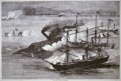 Zdobycie pancernika Konfederacji „Tennessee”, bitwa o Mobile Bay autorstwa American School