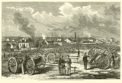 Zdobyte działo konfederatów przed kwaterą główną generała Thomassa, listopad 1863 r. autorstwa American School