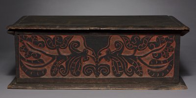 Rzeźbione pudełko, 1680-1700 autorstwa American School