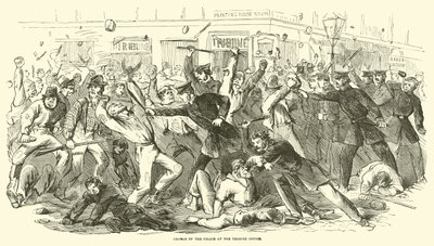 Szarża policji w Urzędzie Trybunowym, lipiec 1863 r. autorstwa American School