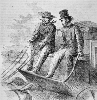 Charlie Parkhurst (1812-79) kierowca dyliżansu Starego Zachodu (lito) autorstwa American School