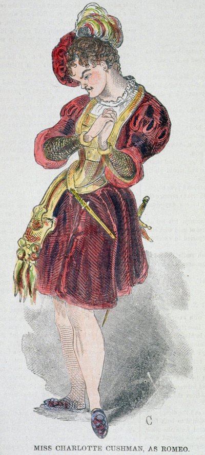 Charlotte Cushman (1816-76) w kostiumie Romeo, 1851 autorstwa American School