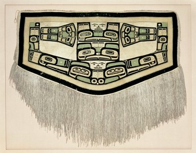 Koc Chilkat, przed 1832 r. (wełna kóz górskich i kora żółtego cedru) autorstwa American School