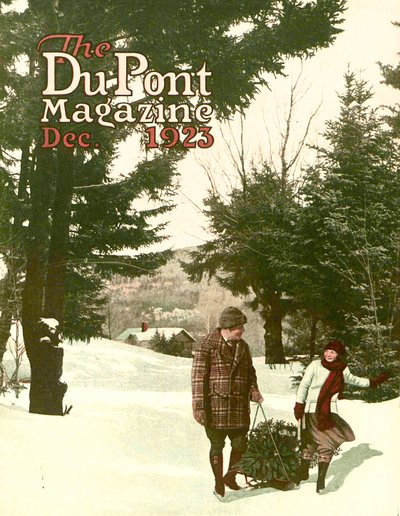 Choinka, okładka magazynu DuPont, grudzień 1923 autorstwa American School